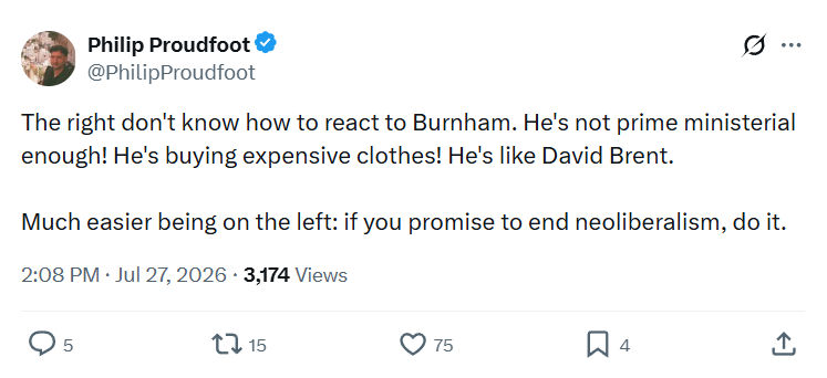 Philip Proudfoot: The right don't know how to react to Burnham...