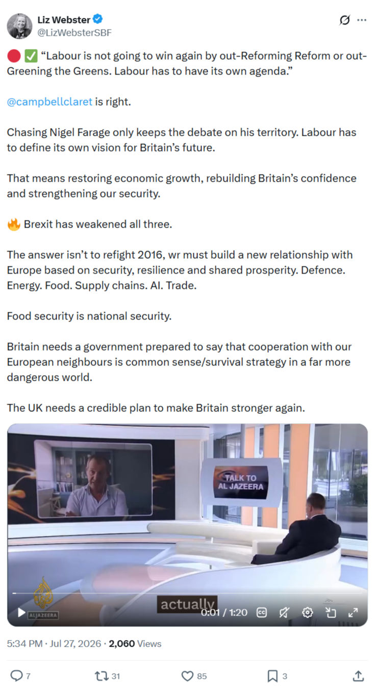 Liz Webster: Labour is not going to win again...