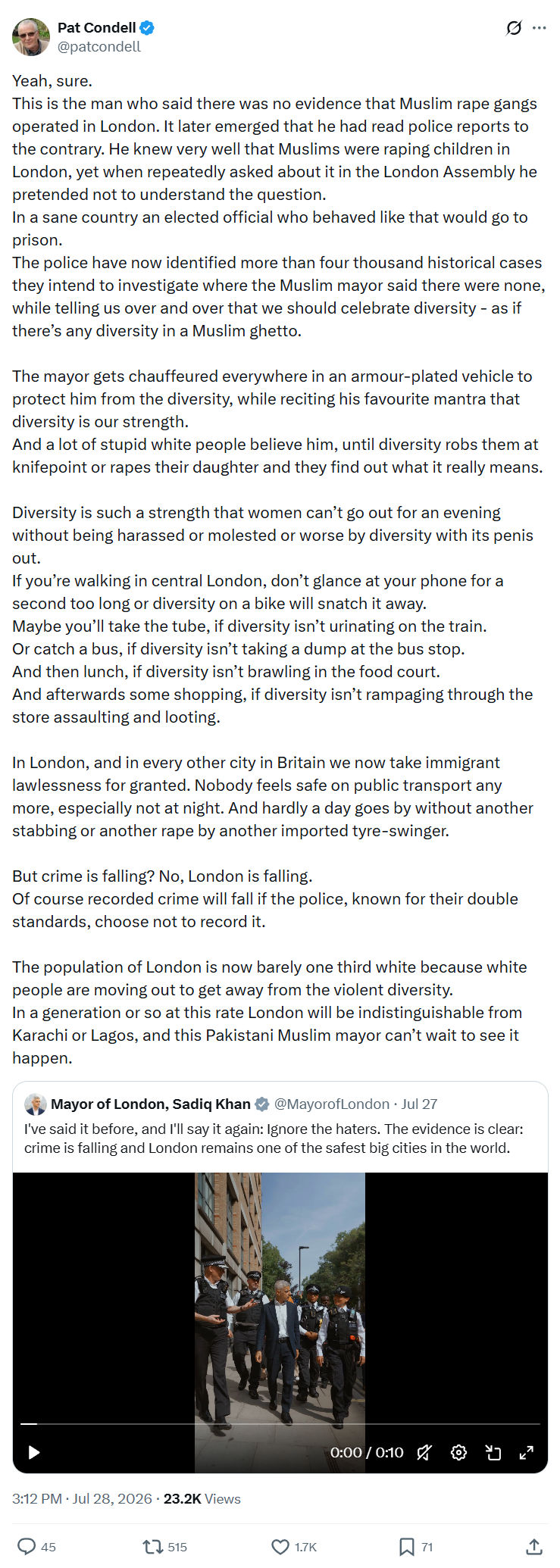Pat Condell: Yeah, sure...