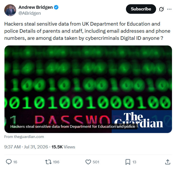 Andrew Bridgen: Hackers steal sensitive data from UK...
