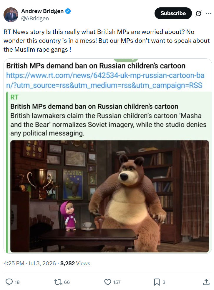 Andrew Bridgen: RT News story Is this really...