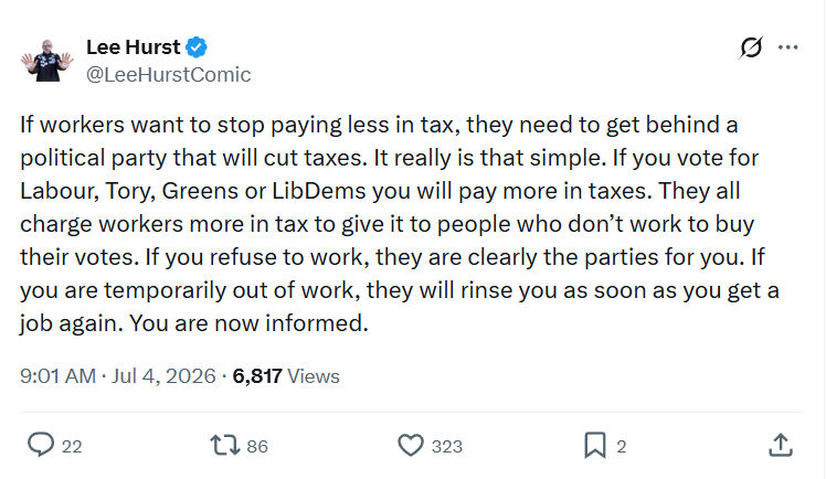 Lee Hurst: If workers want to stop paying less in tax...