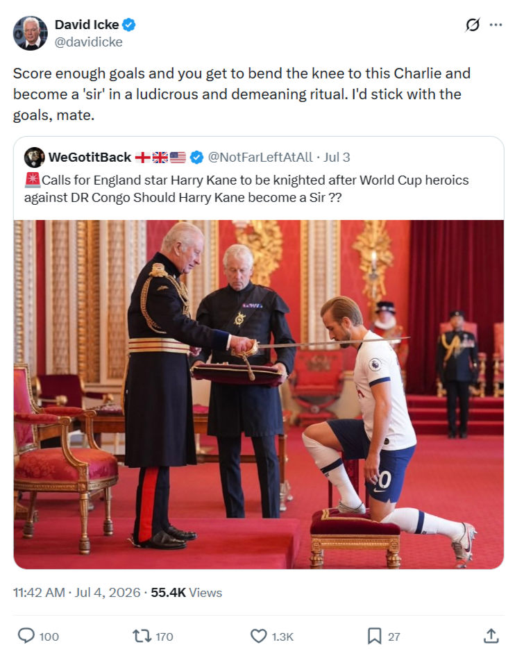 David Icke: Score enough goals...