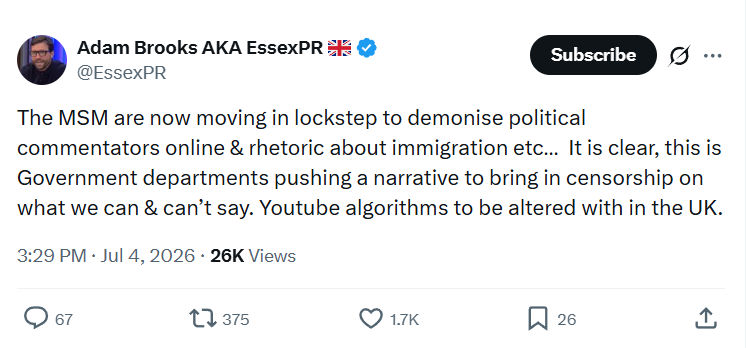 Adam Brooks: The MSM are now moving...