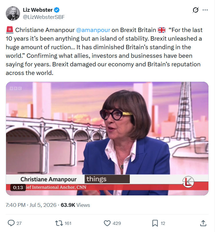 Liz Webster: Christiane Amanpour @amanpour on Brexit...