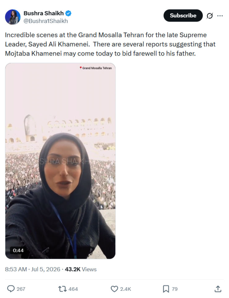 Bushra Shaikh: Incredible scenes at the Grand Mosalla Tehran...