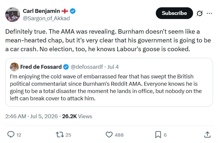 Carl Benjamin: Definitely true...