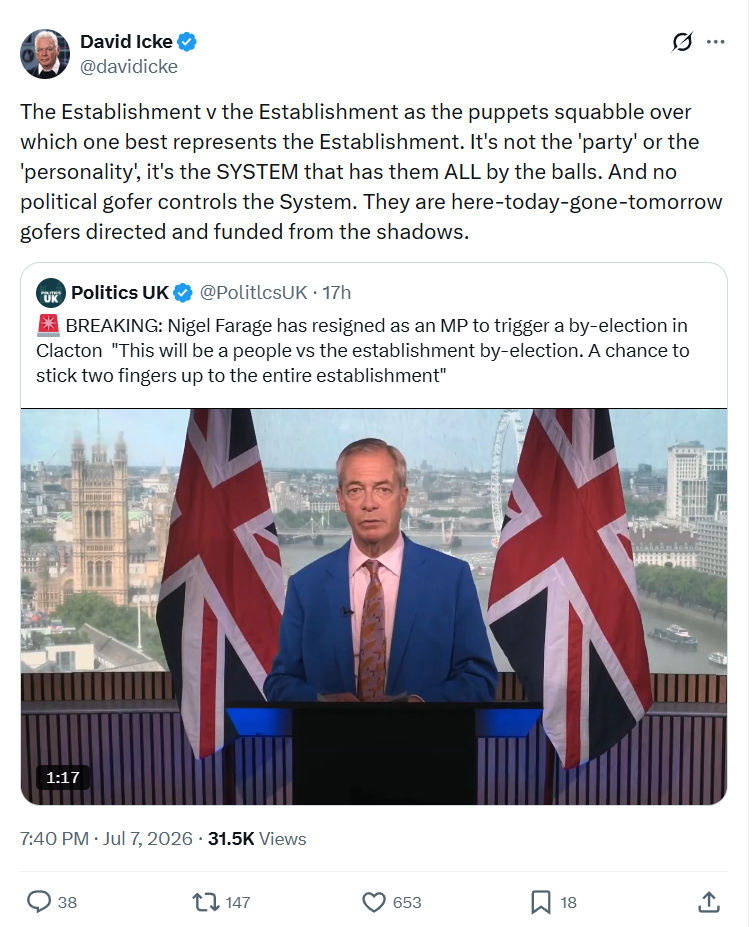 David Icke: The Establishment v the Establishment...
