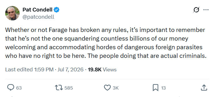 Pat Condell: Whether or not Farage has broken any rules...
