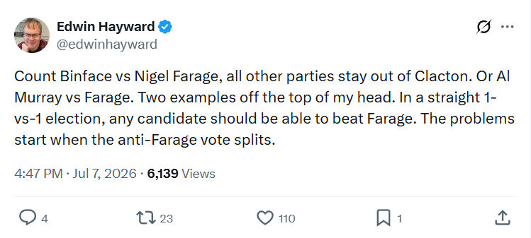 Edwin Hayward: Count Binface vs Nigel Farage...