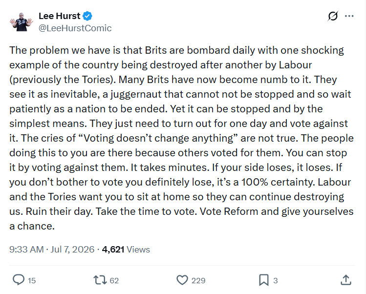 Lee Hurst: The problem we have is that Brits...