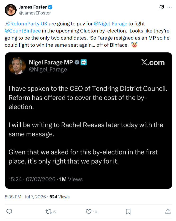 James Foster: @ReformParty_UK are going to pay...