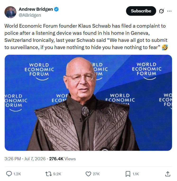 Andrew Bridgen: World Economic Forum founder...