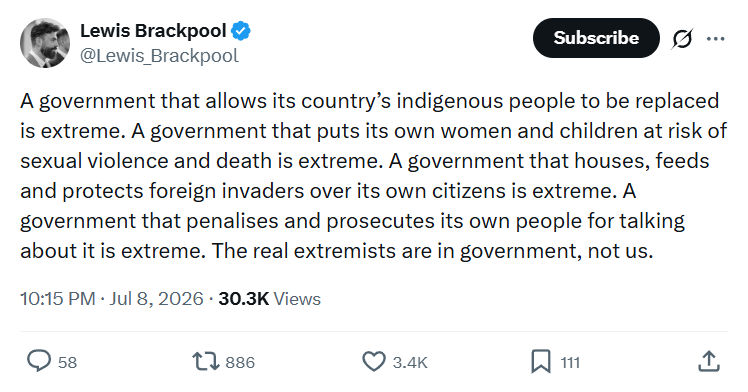 Lewis Brackpool: A government that allows its country’s indigenous people...