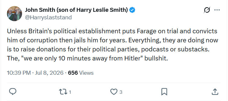 John Smith: Unless Britain's political establishment puts Farage...