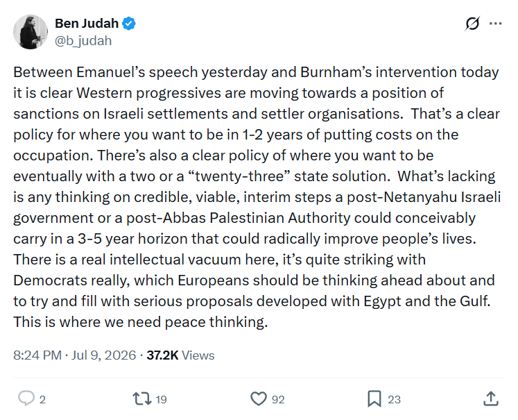 Ben Judah: Between Emanuel’s speech yesterday and Burnham’s intervention today...