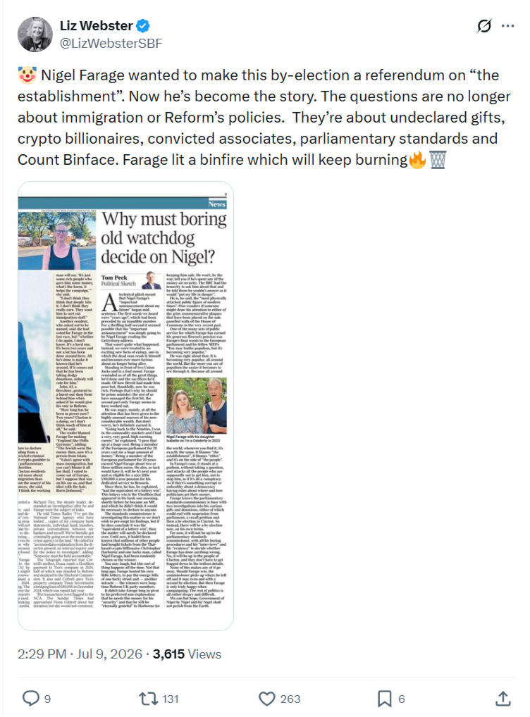 Liz Webster: Nigel Farage wanted to make this by-election a referendum...