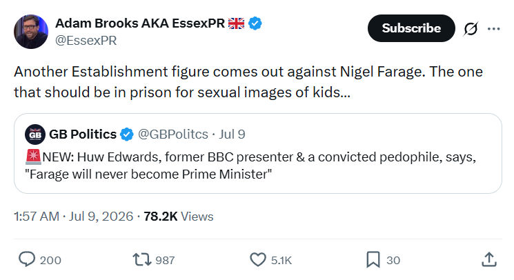 Adam Brooks: Another Establishment figure...