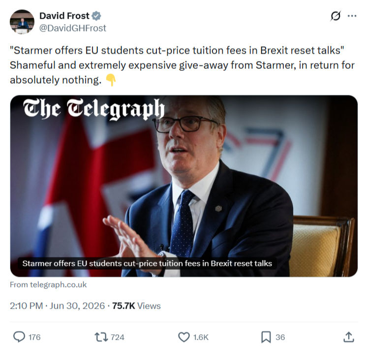 David Frost: Starmer offers EU students...