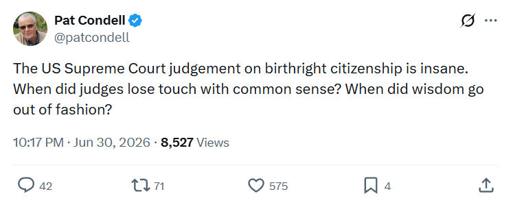 Pat Condell: The US Supreme Court judgement...