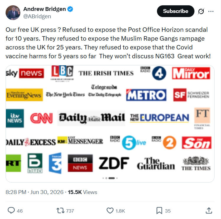 Andrew Bridgen: Our free UK press?