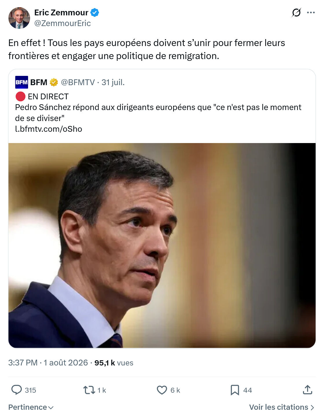 Eric Zemmour: En effet...