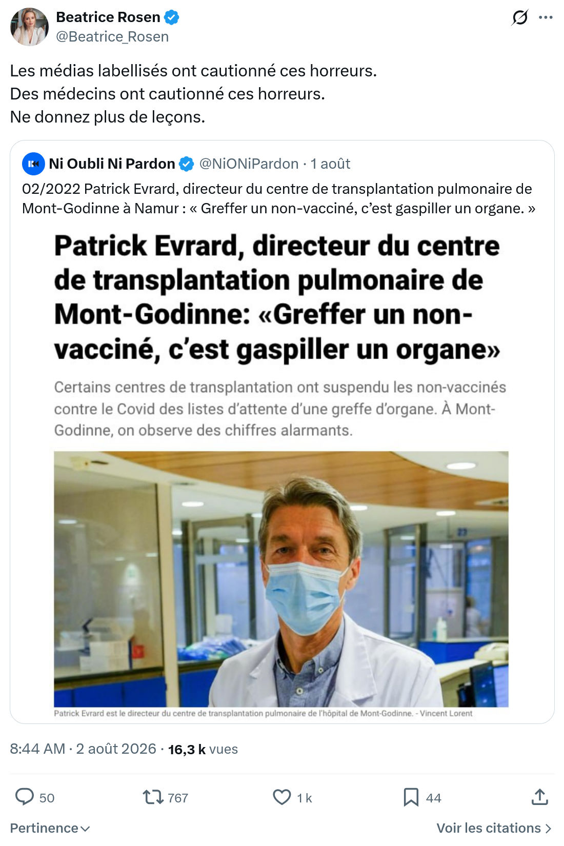 Béatrice Rosen: Les médias labellisés ont cautionné...