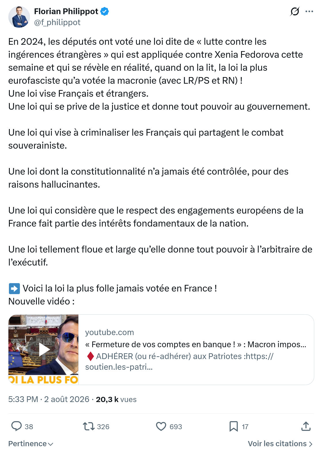 Florian Philippot: En 2024, les députés...