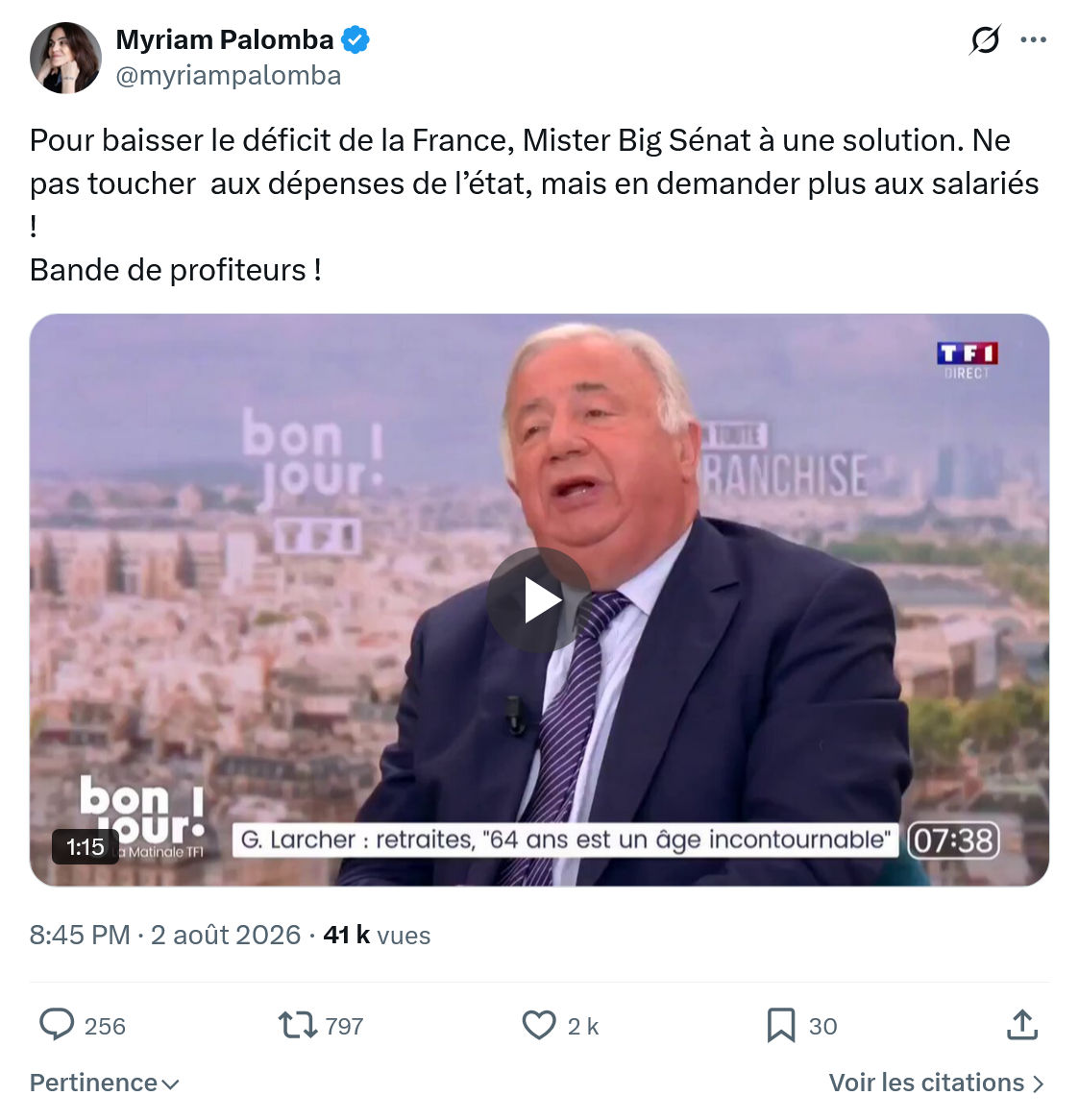Myriam Palomba: Pour baisser le déficit de la France...