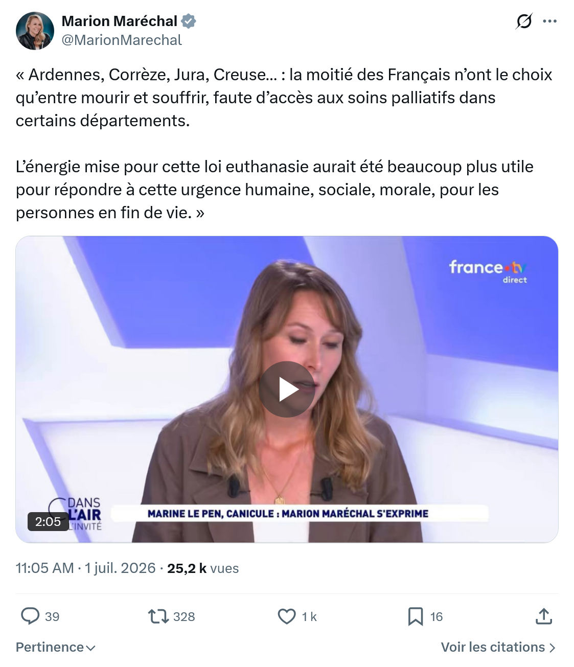 Marion Maréchal- Le Pen: Ardennes, Corrèze, Jura, Creuse…