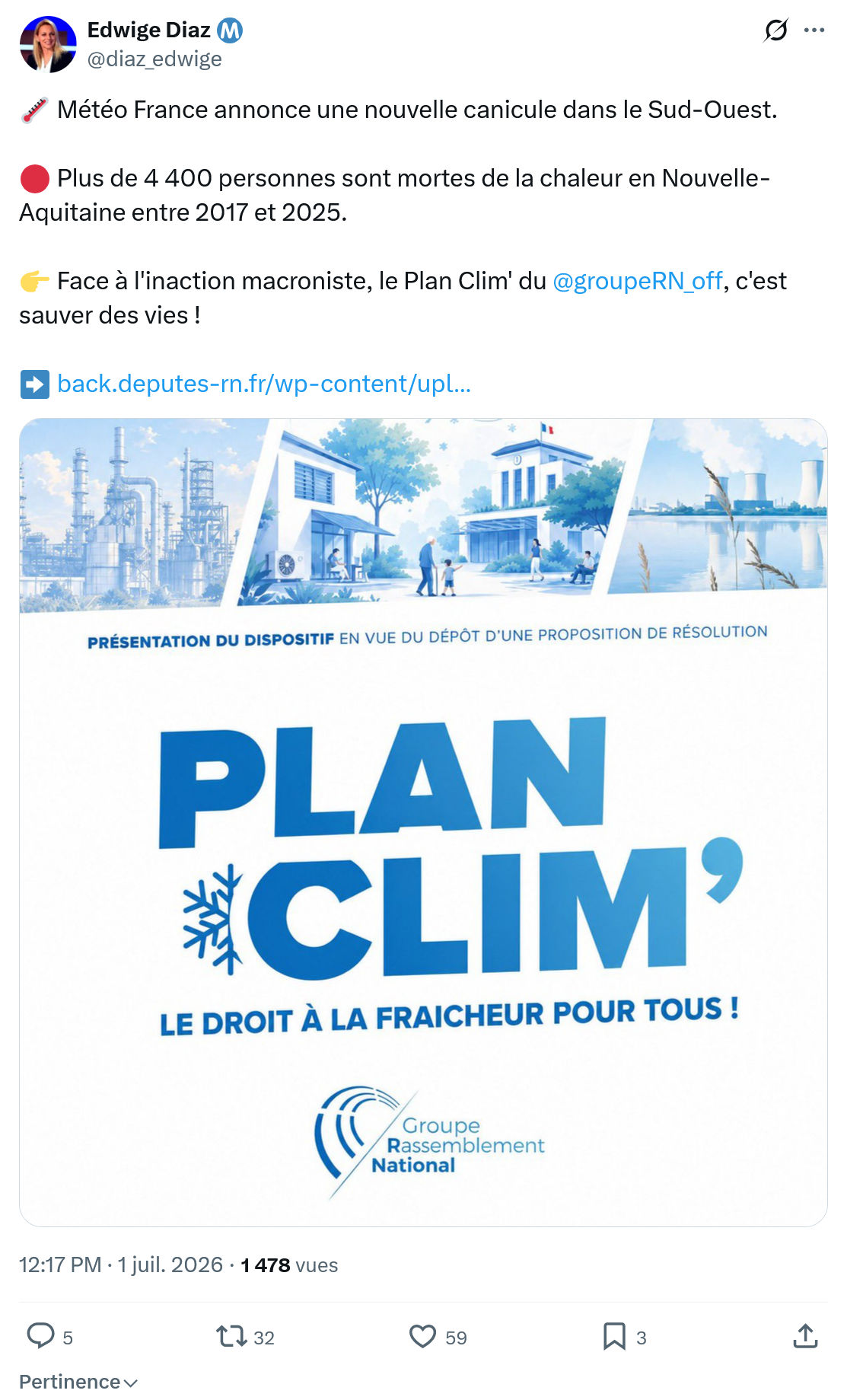 Edwige Diaz: Météo France annonce...
