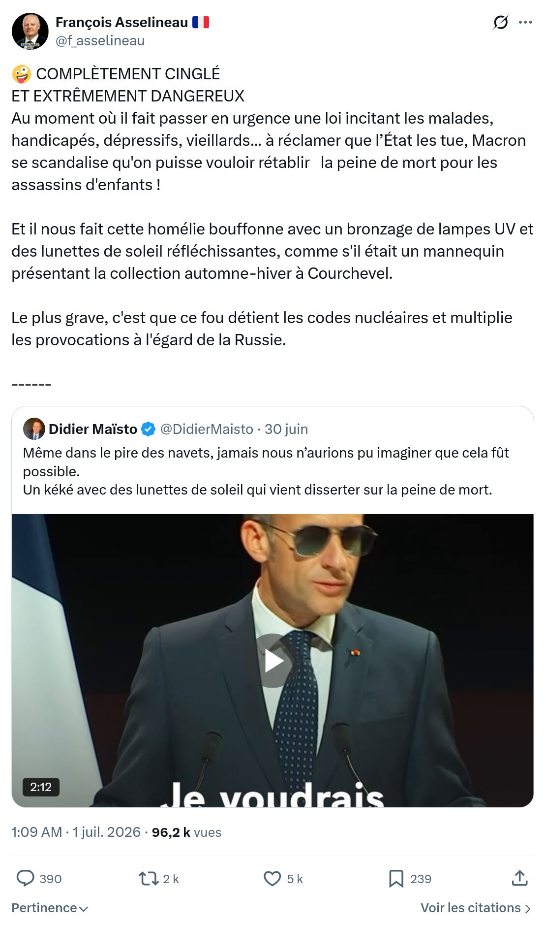 Francois Asselineau: COMPLÈTEMENT CINGLÉ...