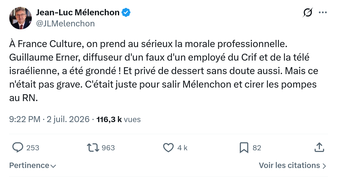 Jean-Luc Mélenchon: À France Culture...