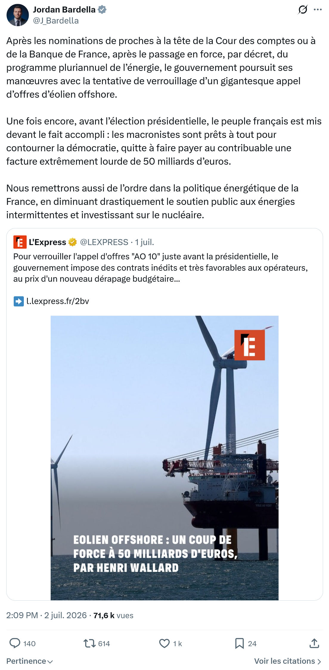 Jordan Bardella: Après les nominations...