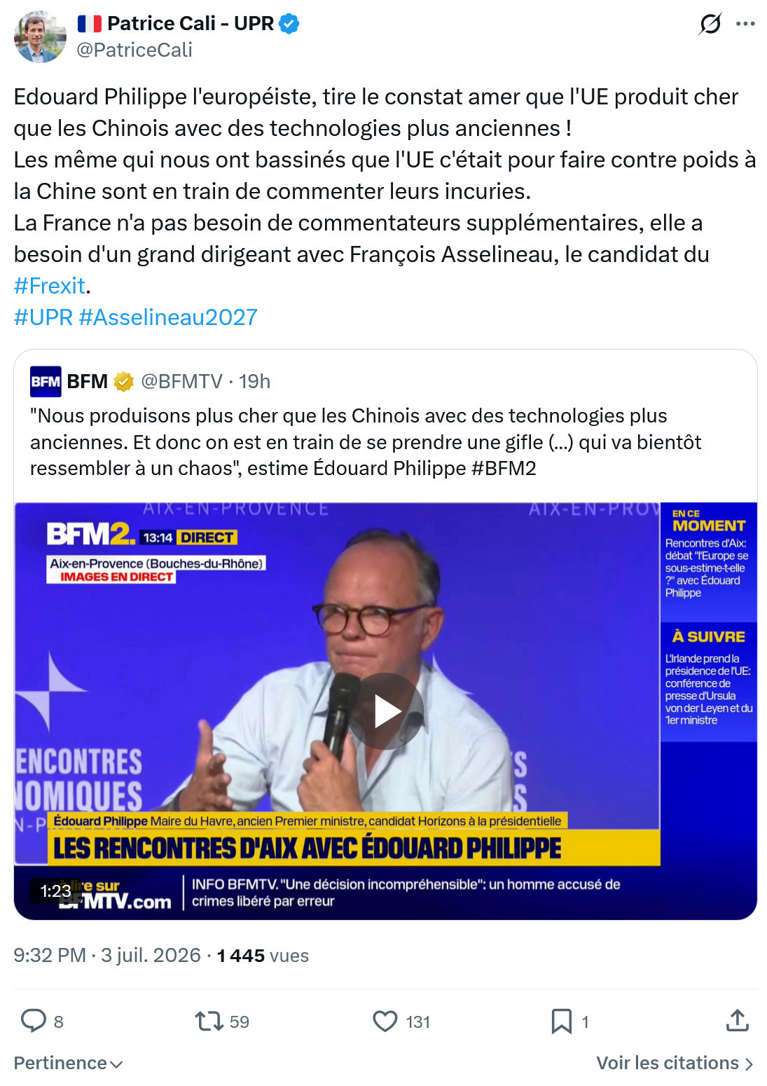 Patrice Cali: Edouard Philippe l'européiste...