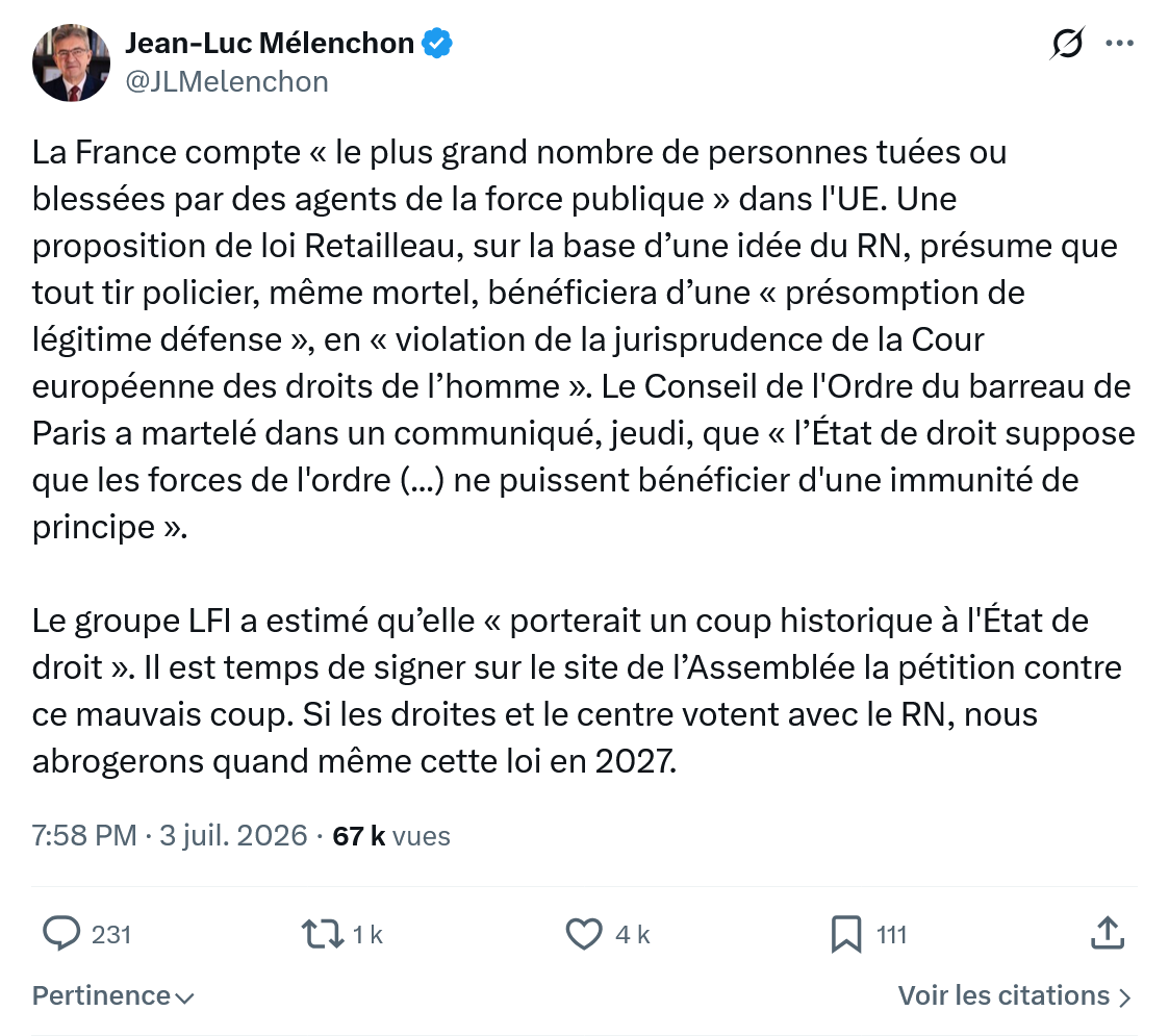 Jean-Luc Mélenchon: La France compte...