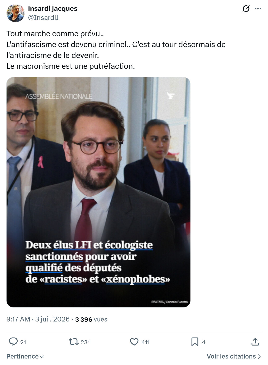 Insardi Jacques: Tout marche comme prévu...