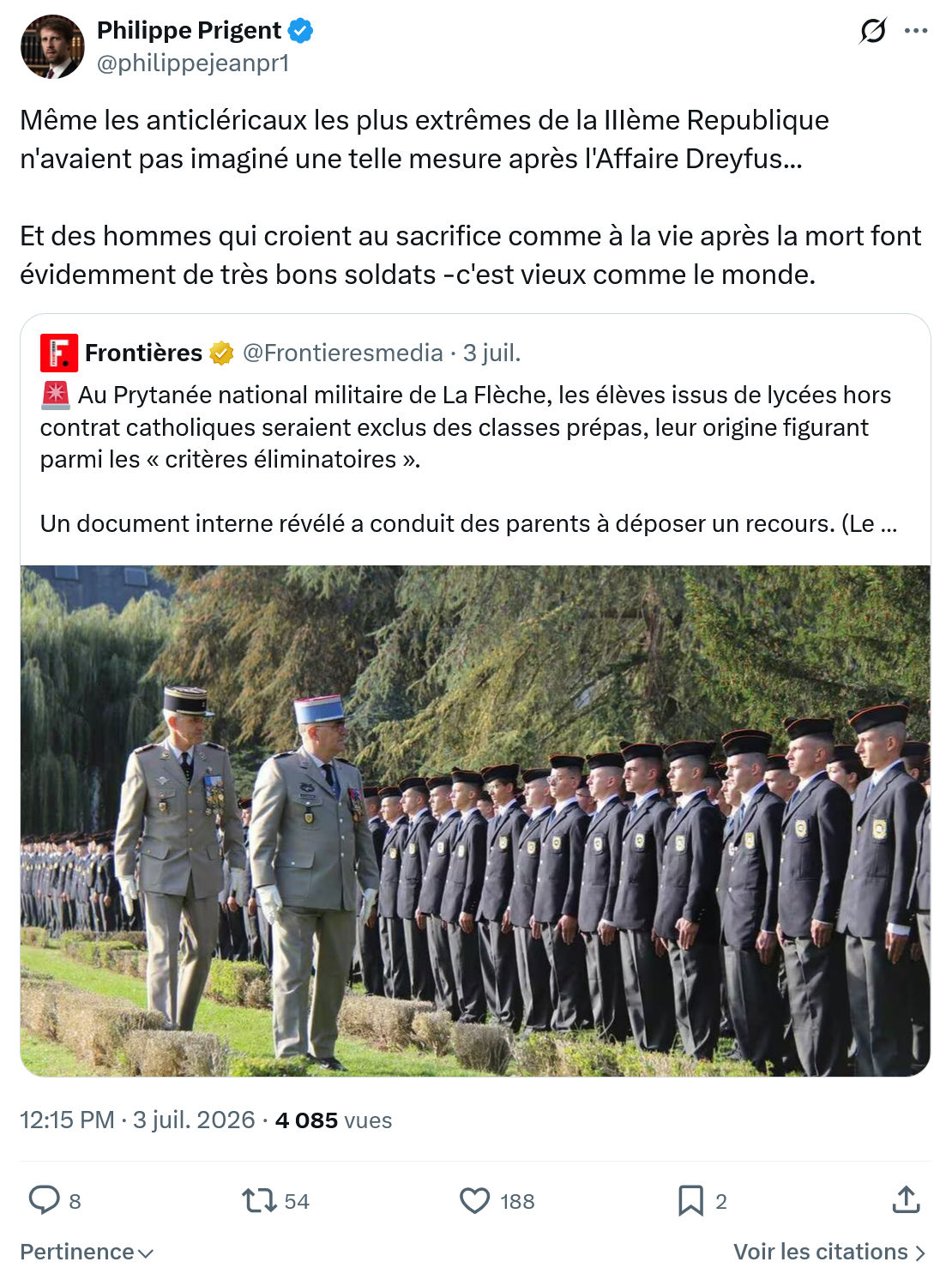 Philippe Prigent: Même les anticléricaux les plus...