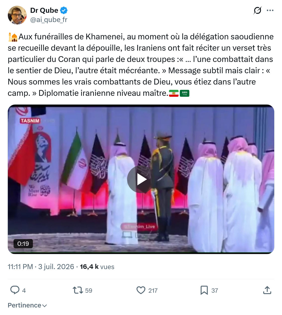 Dr Qube: Aux funérailles de Khamenei...