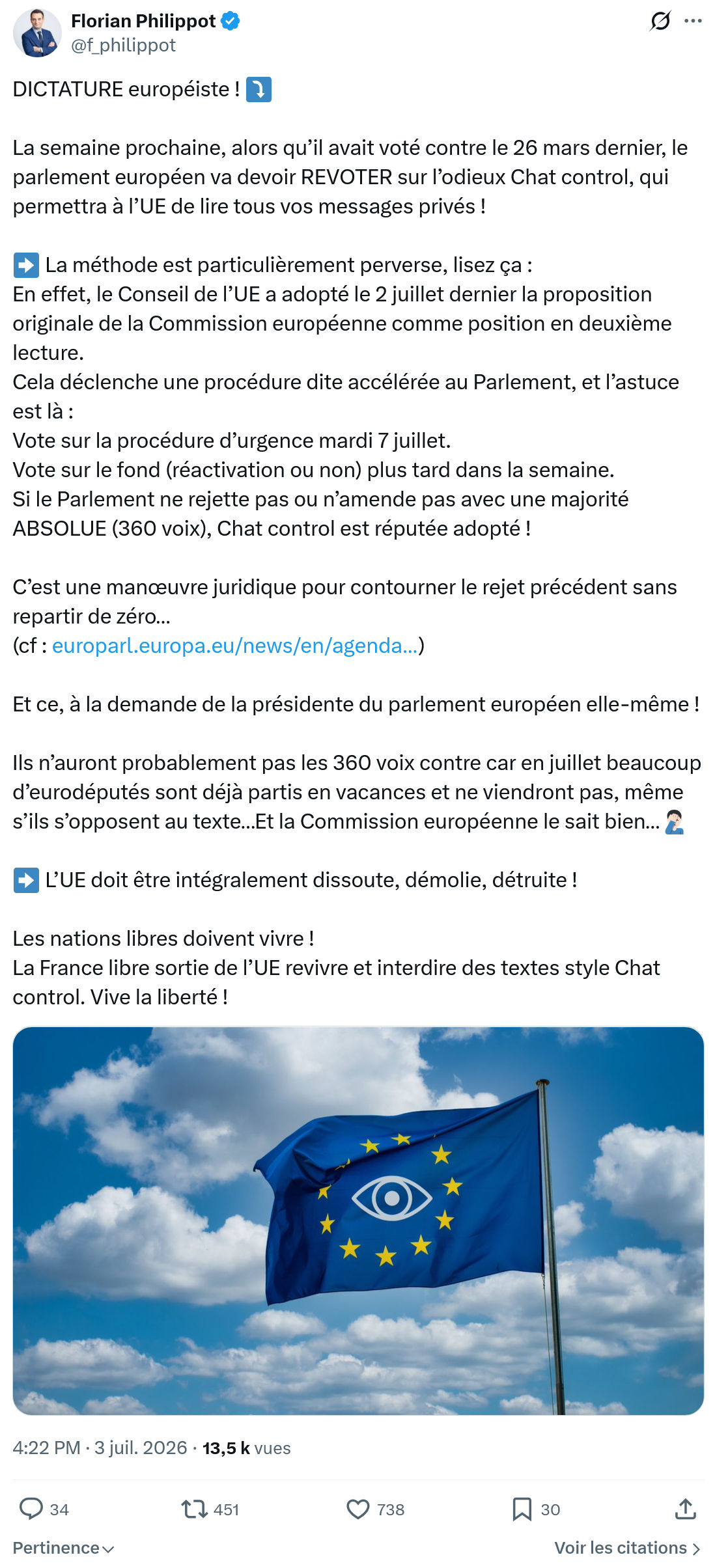 Florian Philippot: DICTATURE européiste !...