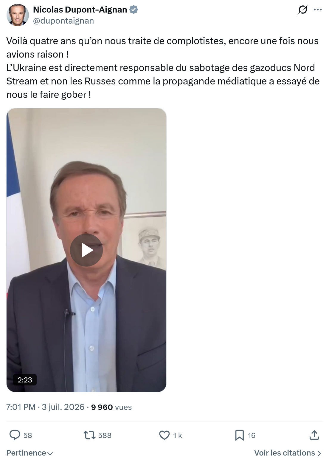 Nicolas Dupont-Aignan: Voilà quatre ans qu’on nous traite...
