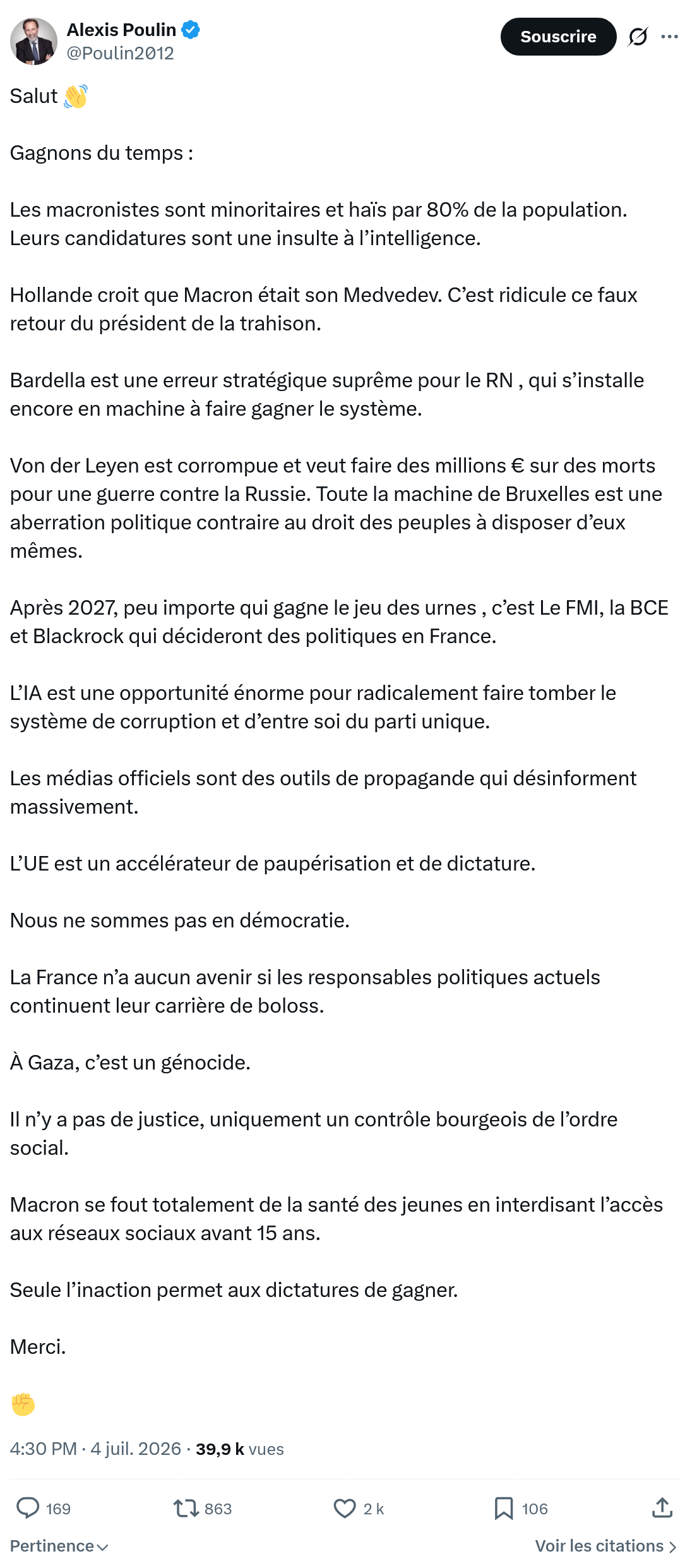 Alexis Poulin: Salut 👋  Gagnons du temps...