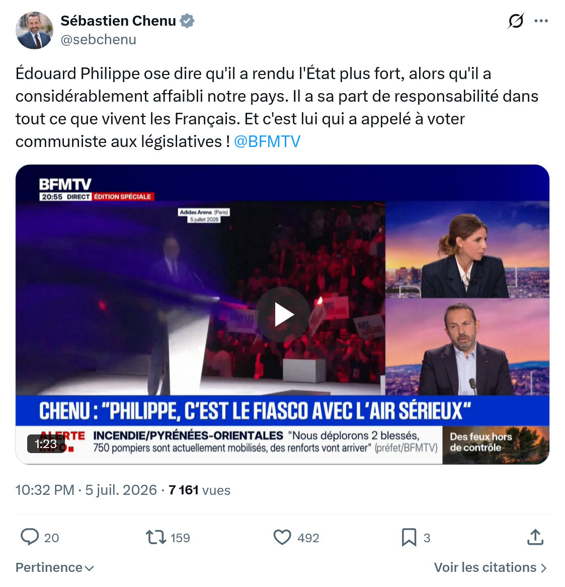 Sébastien Chenu: Édouard Philippe ose dire...