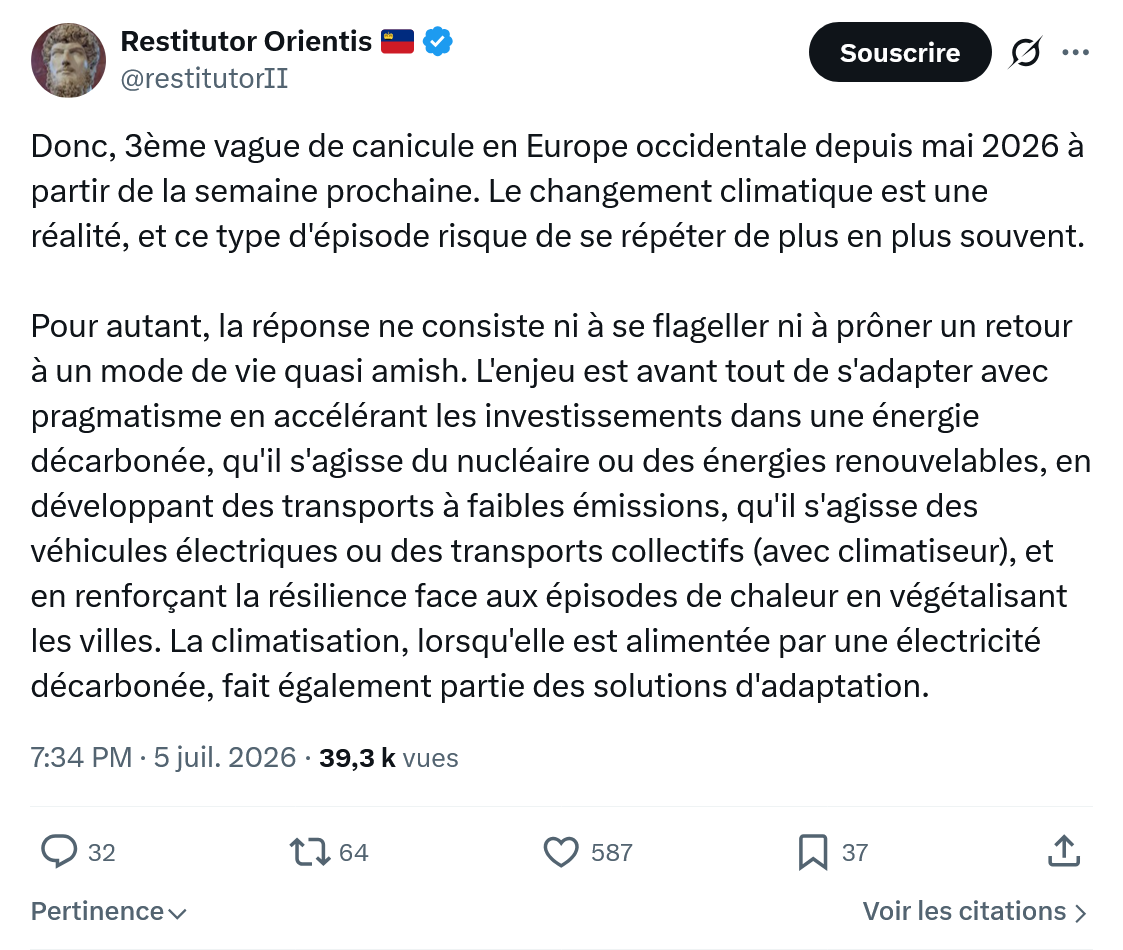 Restitutor Orientis: Donc, 3ème vague de canicule en Europe...