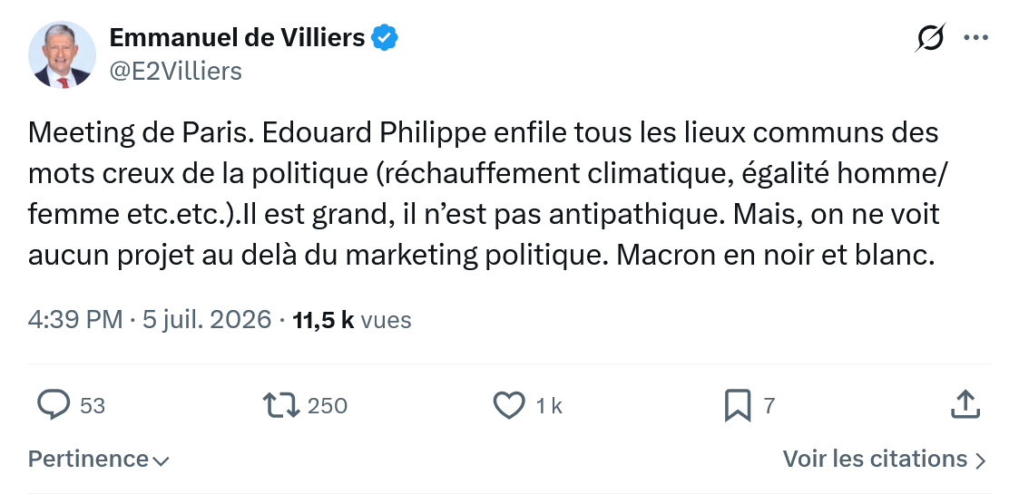 Emmanuel de Villiers: Meeting de Paris...