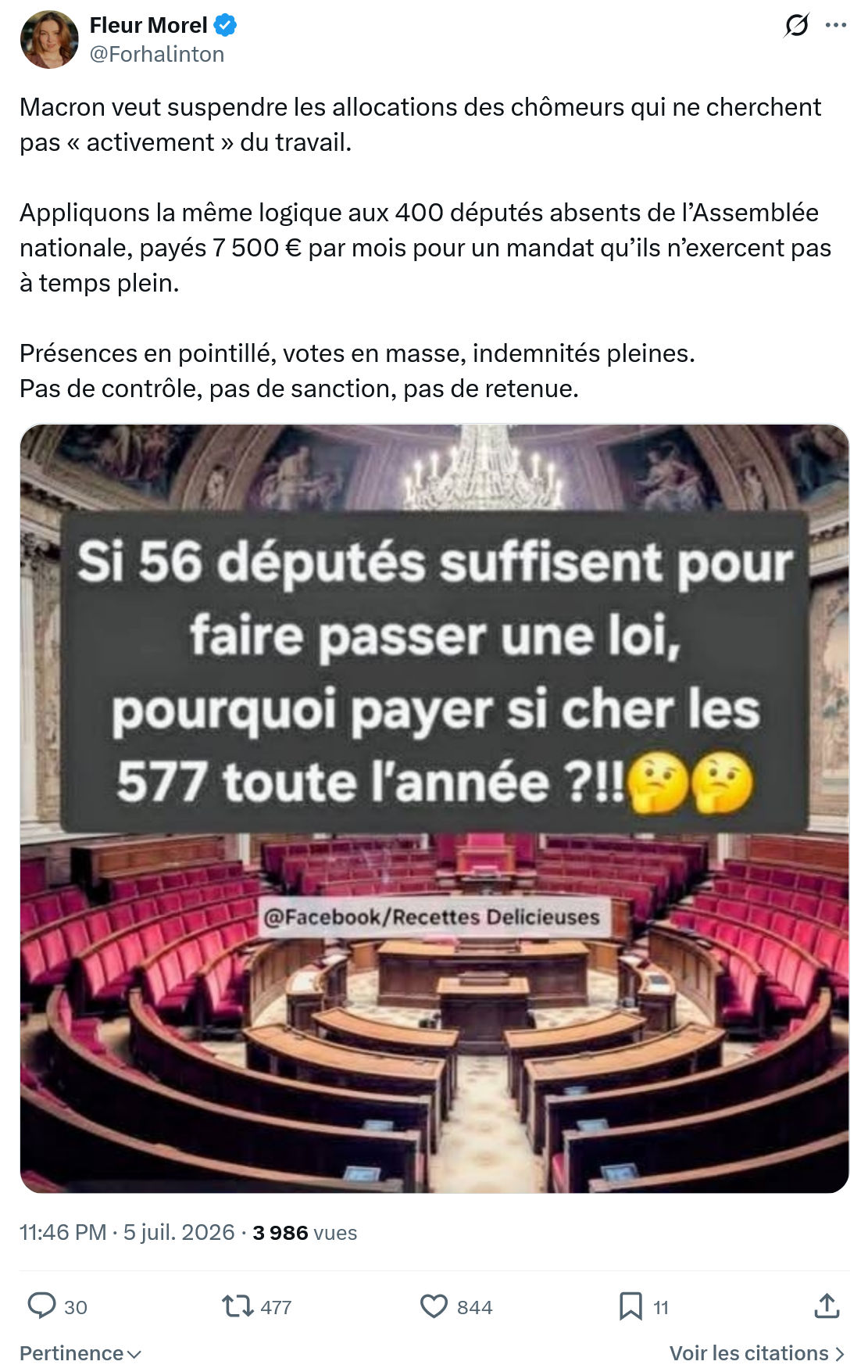 Fleur Morel: Macron veut suspendre les allocations...