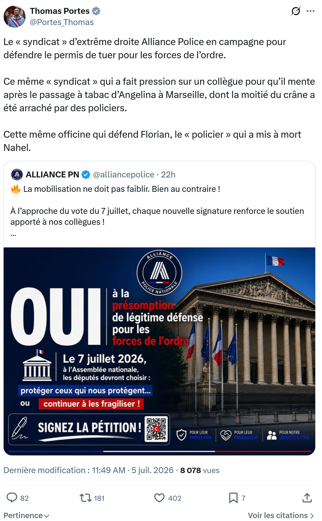 Thomas Portes: Le « syndicat » d’extrême droite...