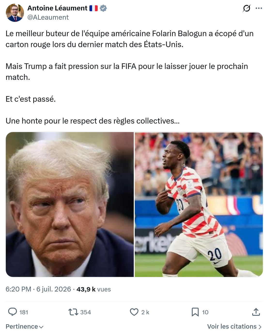 Antoine Léaument: Le meilleur buteur de l'équipe américaine...