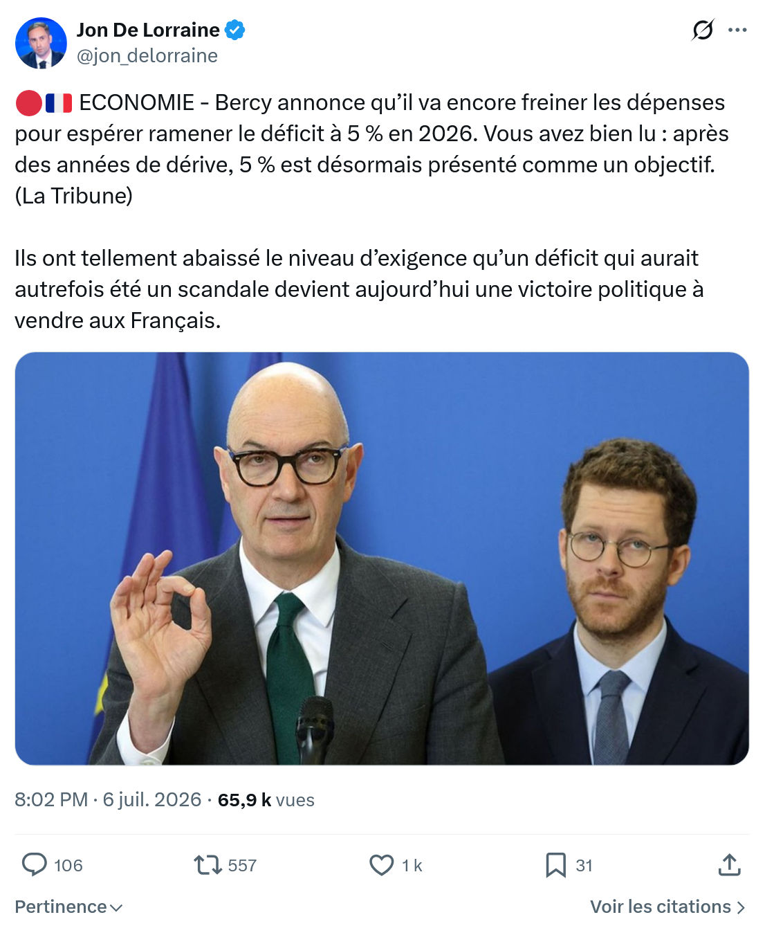 Jon De Lorraine: ECONOMIE - Bercy annonce qu’il va encore freiner...