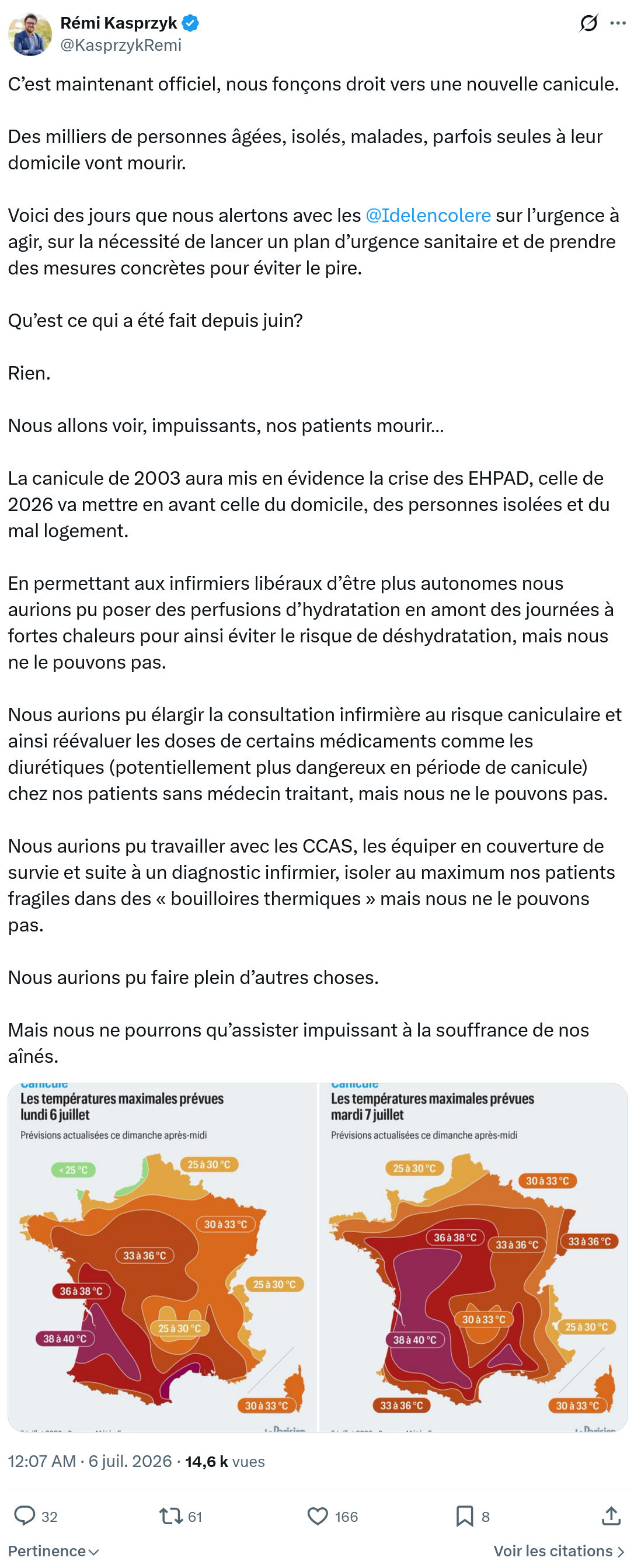 Rémi Kasprzyk: C’est maintenant officiel, nous fonçons droit vers une nouvelle canicule...